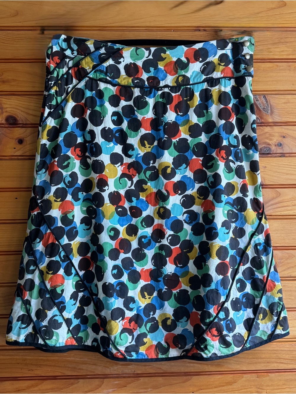 Anthropologie Polka Dot A-Line Skirt 6 Edme & Esyllte Retro Artsy Mod